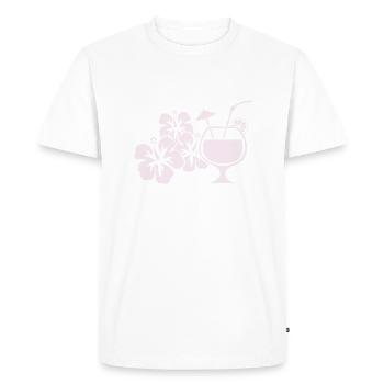 Hawaii Hibiscus Cocktail Drink - Men's Premium Organic T-Shirt - white - Front - Nico (187cm)