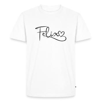 Felix, last name, first name, heart décor - Men's Premium Organic T-Shirt - white - Front - Nico (187cm)