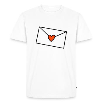 Lettre Coeur Tricolore - T-shirt Premium bio Homme - blanc - Devant - Nico (187cm)