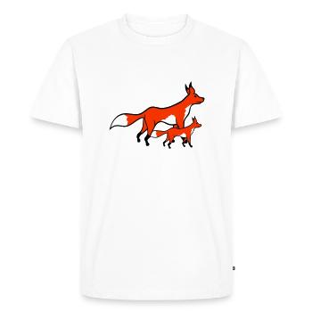 2 Foxes Mother Red Fox Little Child Father Mom - Men's Premium Organic T-Shirt - white - Front - Nico (187cm)