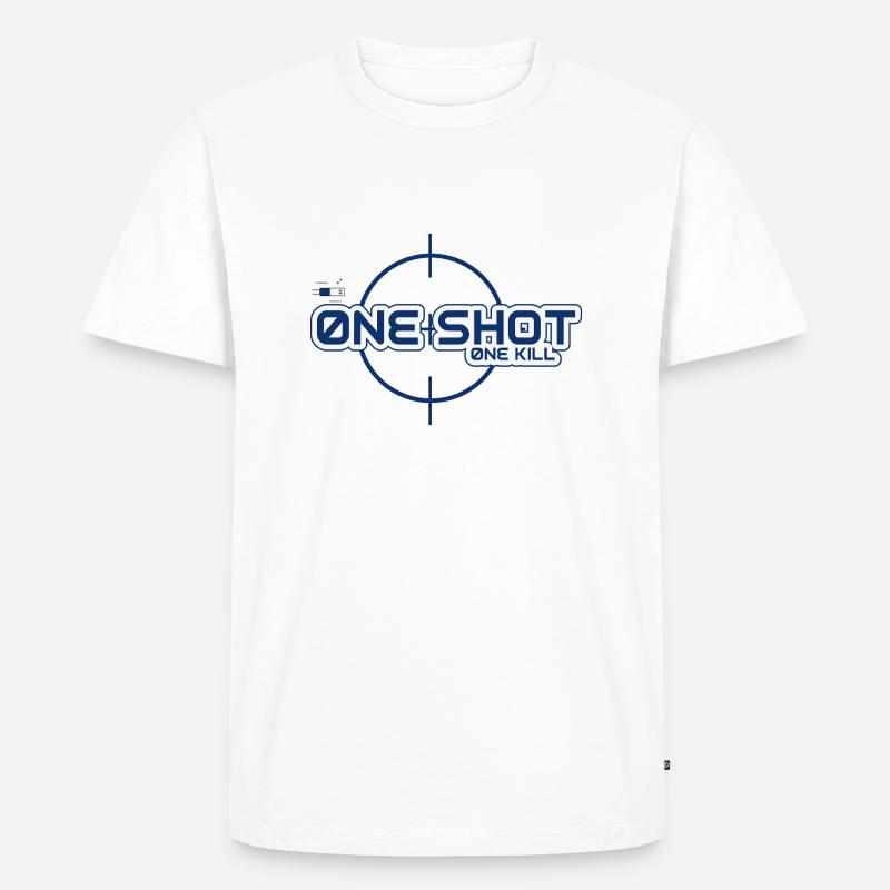 Ein Schuss, ein Kill - Männer Premium Bio T-Shirt - Weiß