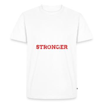 Revenez plus fort - T-shirt Premium bio Homme - blanc - Devant - Nico (187cm)