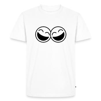 Laughing Smileys - Men's Premium Organic T-Shirt - white - Front - Nico (187cm)