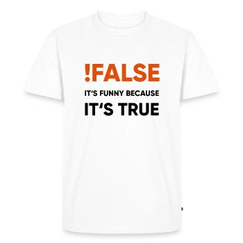 faux - c'est faux parce que c'est vrai - T-shirt Premium bio Homme - blanc - Devant - Nico (187cm)