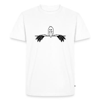 funny sign curious moeve - Men's Premium Organic T-Shirt - white - Front - Nico (187cm)
