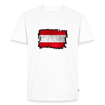 Austria flag - Men's Premium Organic T-Shirt - white - Front - Nico (187cm)