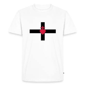 Drapeau chouan sans fond blanc - T-shirt Premium bio Homme - blanc - Devant - Nico (187cm)