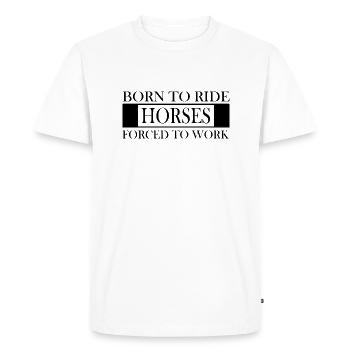 Cheval - T-shirt Premium bio Homme - blanc - Devant - Nico (187cm)
