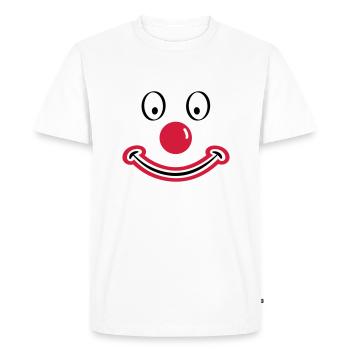 Clownsgesicht mit roter Nase. Clownsgesicht - Männer Premium Bio T-Shirt - Weiß - Vorne - Nico (187cm)