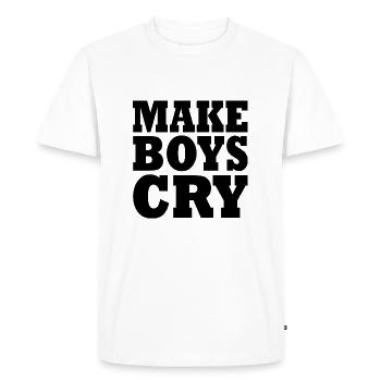 Make boys cry - Men's Premium Organic T-Shirt - white - Front - Nico (187cm)