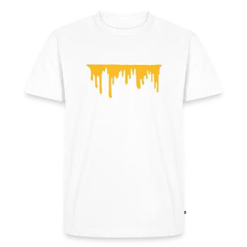 Lanière de fromage dégoulinante - T-shirt Premium bio Homme - blanc - Devant - Nico (187cm)