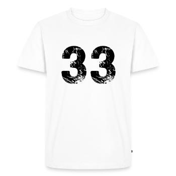 33 - Men's Premium Organic T-Shirt - white - Front - Nico (187cm)