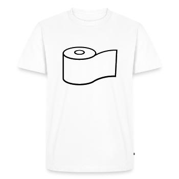 Logo Conception de rouleau de papier hygiénique - T-shirt Premium bio Homme - blanc - Devant - Nico (187cm)