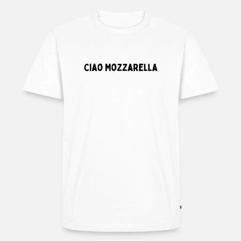 Ciao Mozzarella - Männer Premium Bio T-Shirt - Weiß