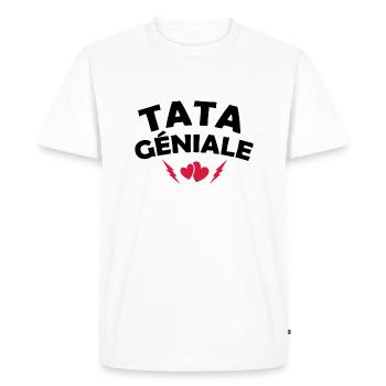 Tata géniale / t-shirt humour tata - T-shirt Premium bio Homme - blanc - Devant - Nico (187cm)