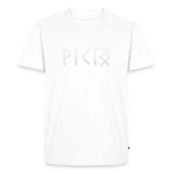 Viking - in runic script - Men's Premium Organic T-Shirt - white - Front - Nico (187cm)