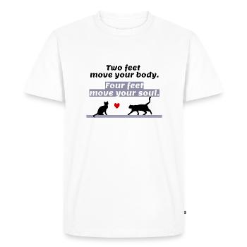 J’aime les vêtements / Quatre pieds - T-shirt Premium bio Homme - blanc - Devant - Nico (187cm)