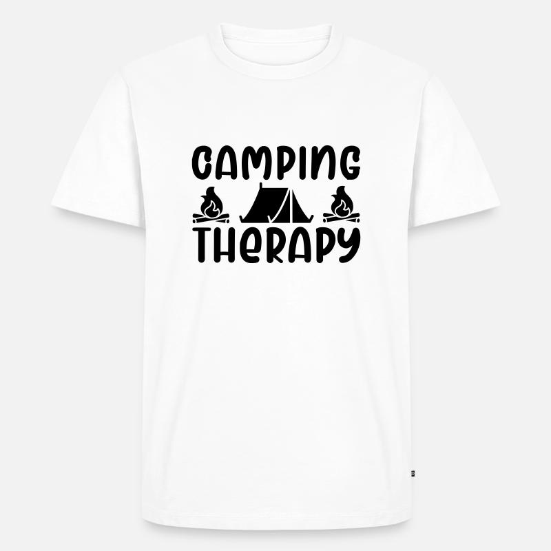 3 camping therapy - Männer Premium Bio T-Shirt - Weiß