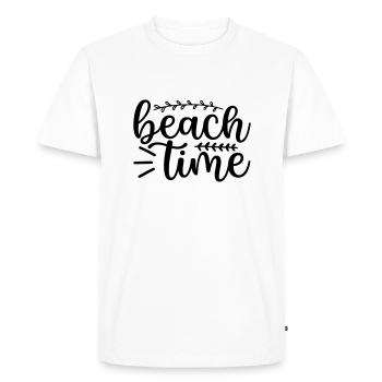 4 beach time - Men's Premium Organic T-Shirt - white - Front - Nico (187cm)