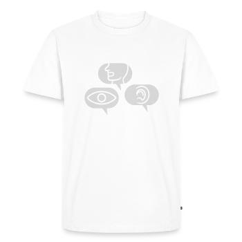 Hear See Speak Speech bubbles - Men's Premium Organic T-Shirt - white - Front - Nico (187cm)