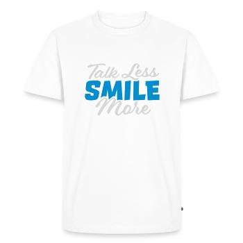 talk less smile more - Men's Premium Organic T-Shirt - white - Front - Nico (187cm)