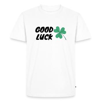 Good Luck - Men's Premium Organic T-Shirt - white - Front - Nico (187cm)
