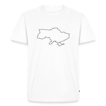 Ukraine Outline - Men's Premium Organic T-Shirt - white - Front - Nico (187cm)