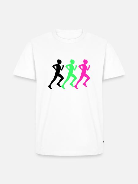 woman running - Men's Premium Organic T-Shirt - white