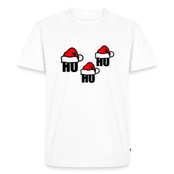 Chapeau de Père Noël ho ho ho - T-shirt Premium bio Homme - blanc - Devant - Nico (187cm)