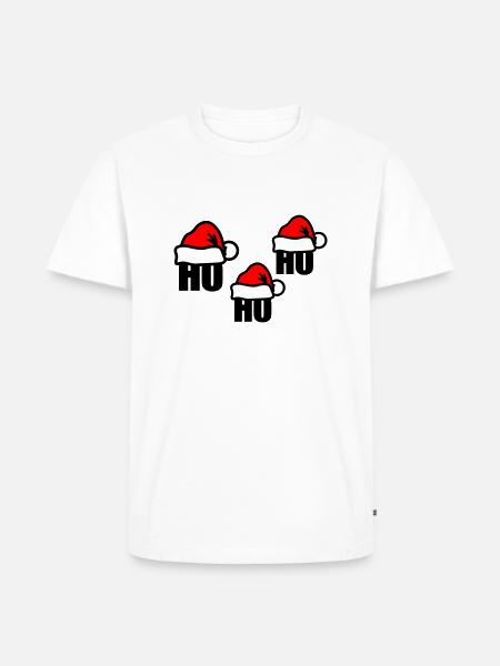 Santa hat ho ho ho - Men's Premium Organic T-Shirt - white