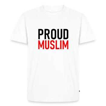 Fier musulman - Musulmans - Islam - T-shirt Premium bio Homme - blanc - Devant - Nico (187cm)