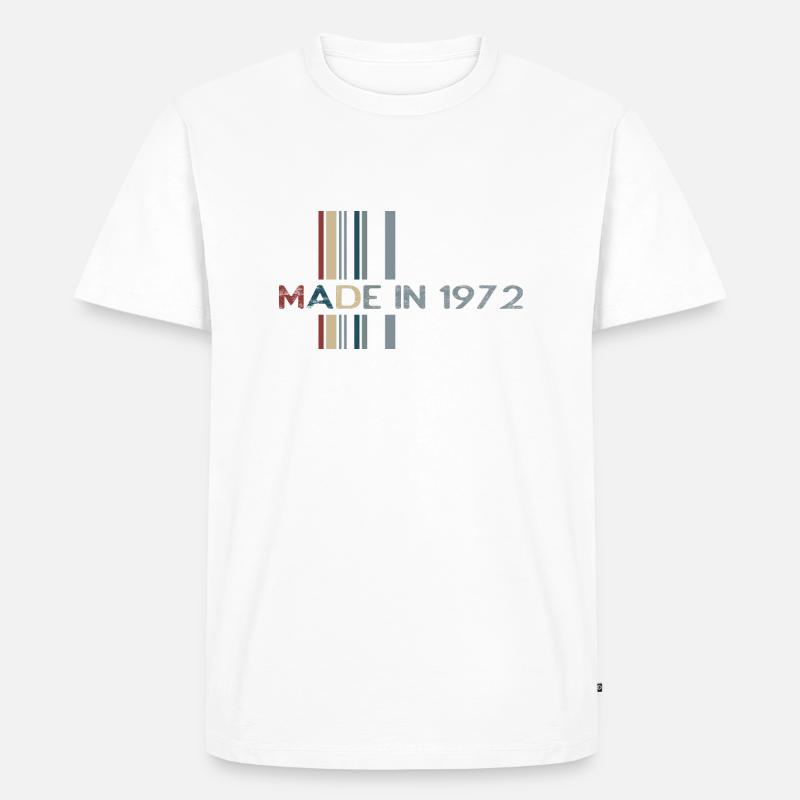 Code à barres 1972 - T-shirt Premium bio Homme - blanc