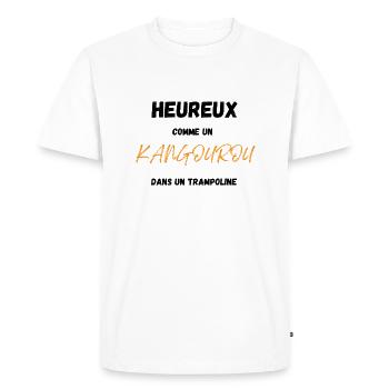 Heureux comme un kangourou cadeau homme - T-shirt Premium bio Homme - blanc - Devant - Nico (187cm)