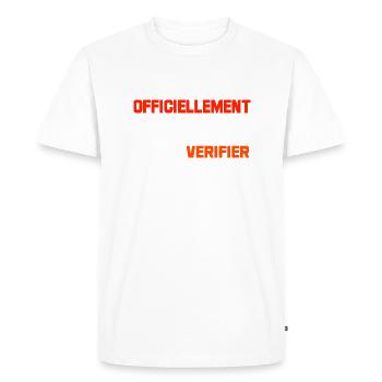 Officiellement adulte ne pas vérifier - T-shirt Premium bio Homme - blanc - Devant - Nico (187cm)