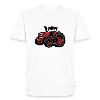 Nouveau tracteur rouge - T-shirt Premium bio Homme - blanc - Devant - Nico (187cm)