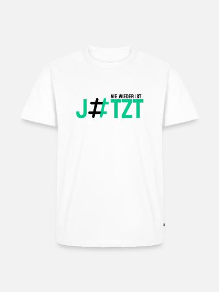 Nie Wieder ist JETZT - Männer Premium Bio T-Shirt - Weiß