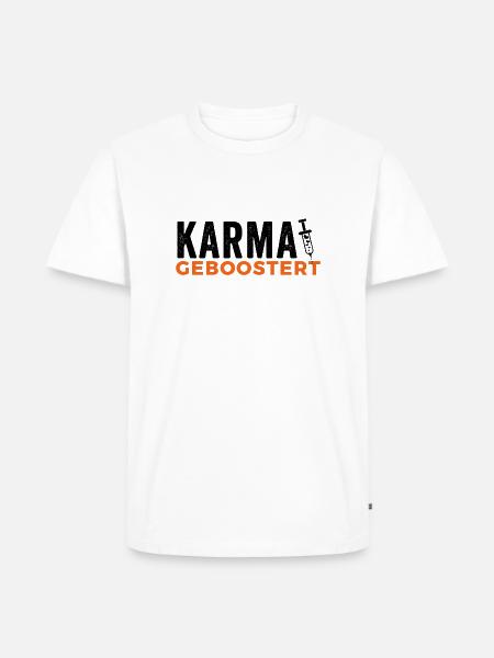 Karma geboostert - Männer Premium Bio T-Shirt - Weiß