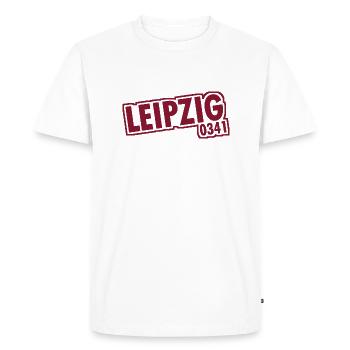 Leipzig - 0341 - Indicatif régional - Saxe - T-shirt Premium bio Homme - blanc - Devant - Nico (187cm)