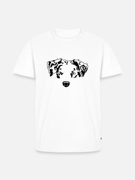 minimal Australian Shepherd Aussie dog - Men's Premium Organic T-Shirt - white