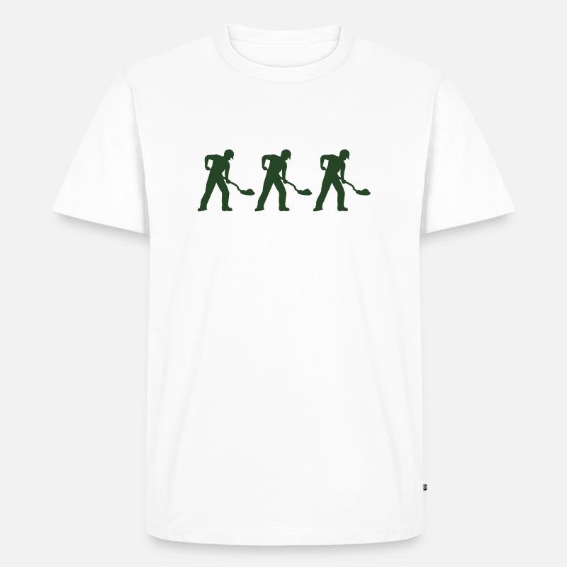 bauarbeiter 3 - Männer Premium Bio T-Shirt - Weiß