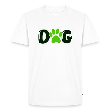 Patte de chien - T-shirt Premium bio Homme - blanc - Devant - Nico (187cm)