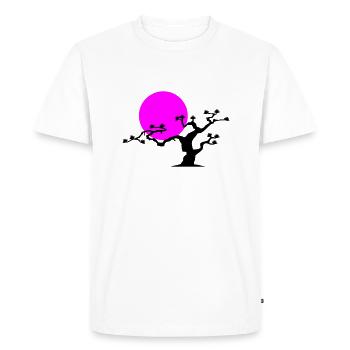 Japanese Tree - Men's Premium Organic T-Shirt - white - Front - Nico (187cm)