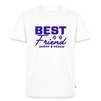 t shirt meilleure amie - T-shirt Premium bio Homme - blanc - Devant - Nico (187cm)