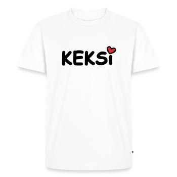 Keksi Pet Name Heart - Men's Premium Organic T-Shirt - white - Front - Nico (187cm)