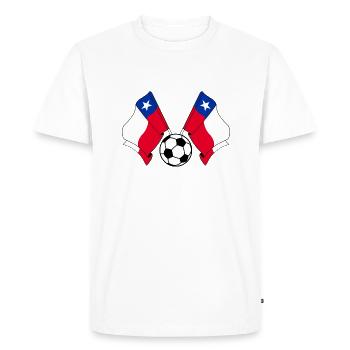 Two Chile flags with a football Chile - Men's Premium Organic T-Shirt - white - Front - Nico (187cm)