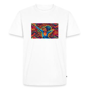 Inner Radiance: Afro and Proud - Men's Premium Organic T-Shirt - white - Front - Nico (187cm)