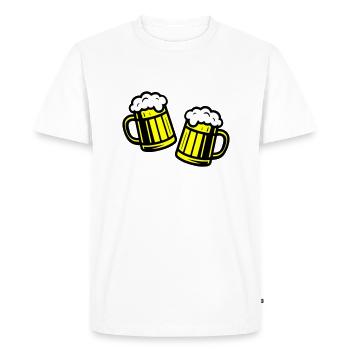 Verre à bière, cheers symbole bière - T-shirt Premium bio Homme - blanc - Devant - Nico (187cm)