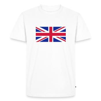 Royaume-Uni - Union Jack - T-shirt Premium bio Homme - blanc - Devant - Nico (187cm)