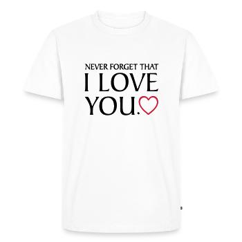Je t'aime j'aime toi - T-shirt Premium bio Homme - blanc - Devant - Nico (187cm)