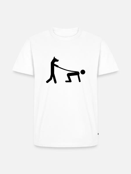 hund gassi - Männer Premium Bio T-Shirt - Weiß